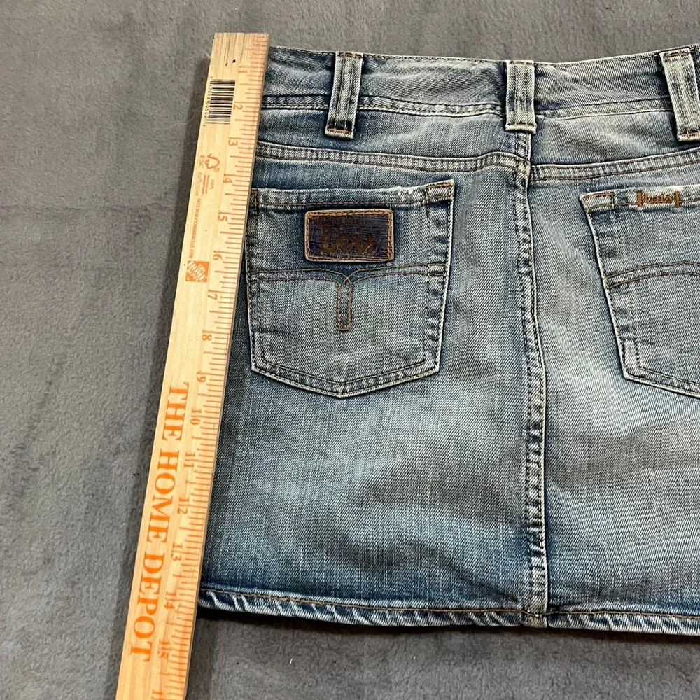 Euro VTG Y2K Denim Mini Skirt Blue Women's Jeans Skirt Y2K Low Rise Sexy‎